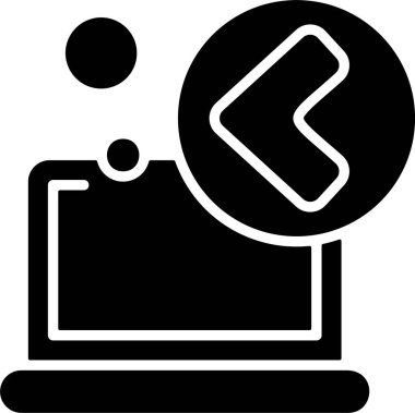 Backward web icon vector illustration