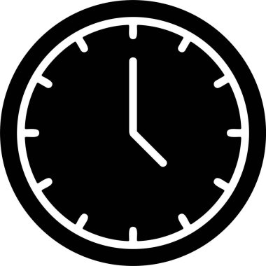 Beyaz arkaplanda saat vektör illüstrasyon simgesi