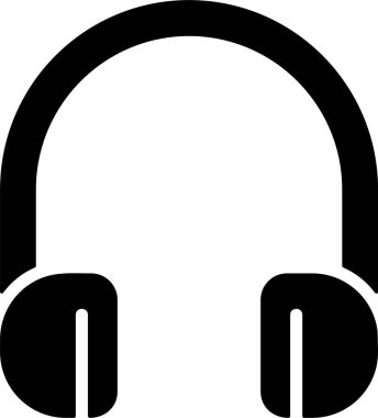 Kulaklık müzik ikonu. vektör illüstrasyonu 