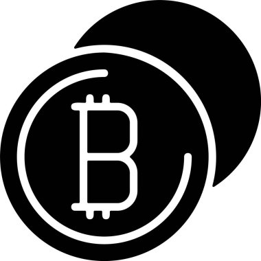 Bitcoin web simgesi vektör illüstrasyonu