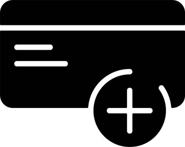 Kredi kartı artı web simgesi vektör illüstrasyonu