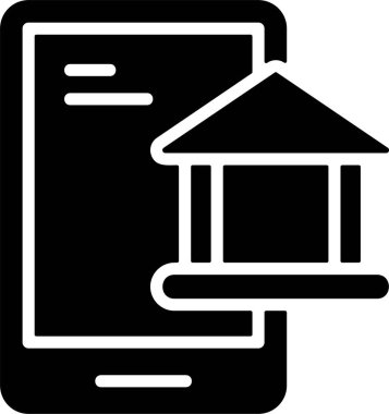 mobil bankacılık web simgesi vektör çizimi