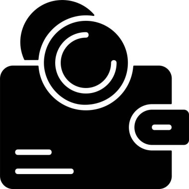 Cüzdan Sikkeleri web simgesi vektör illüstrasyonu