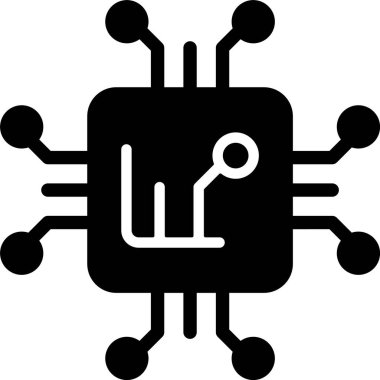 Mikroçip Web simgesi vektör çizimi