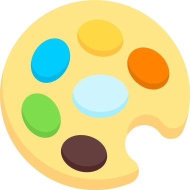 Fırça ile palet, vektör illüstrasyon