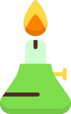 Bunsen Burner web simgesi vektör illüstrasyonu