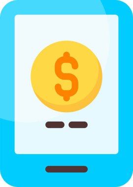 para çevrimiçi para birimi simgesi, para vektör illüstrasyonunun düz tasarımı