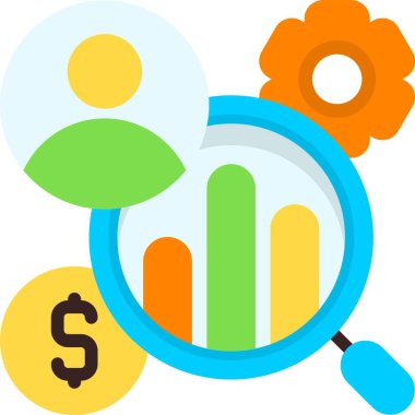 Pazar Araştırma simgesi vektör illüstrasyon tasarımı