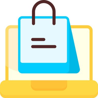 Alışveriş çantası web simgesi vektör illüstrasyonu