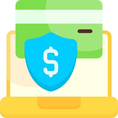 Güvenli ödeme web simgesi vektör çizimi