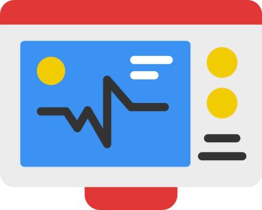 Kalp atışı web simgesi vektör illüstrasyonu