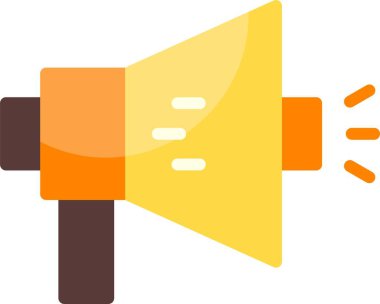 Bullhorn Pazarlama Web ikonu vektör illüstrasyonu