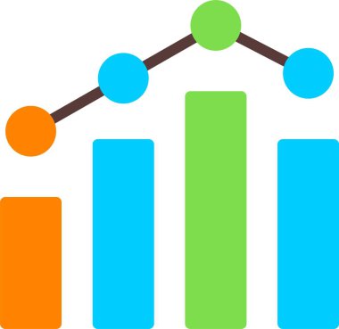 Analitik Çubuk Tablosu Web simgesi vektör illüstrasyonu