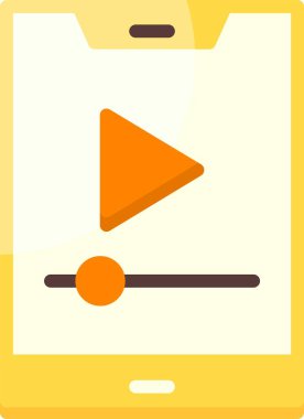 Mobil Video Web simgesi vektör illüstrasyonu