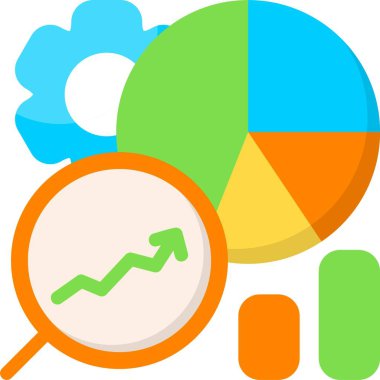 İş Zekası web simgesi vektör illüstrasyonu