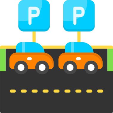 park simgesi işaret vektörü çizimi 