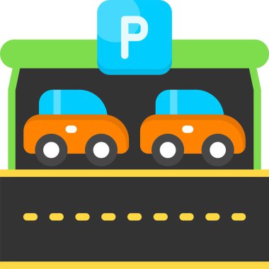 park simgesi işaret vektörü çizimi 