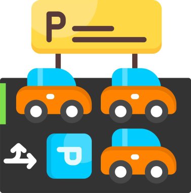 park simgesi işaret vektörü çizimi 