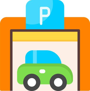 park simgesi işaret vektörü çizimi 