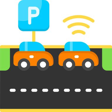 park simgesi işaret vektörü çizimi 