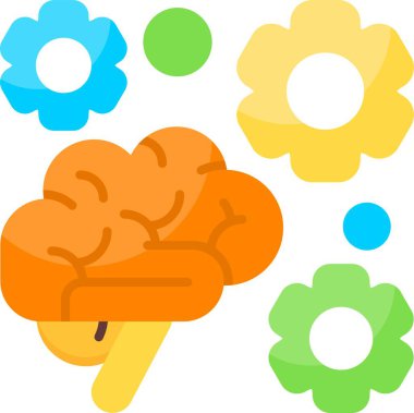 Bilişsel Fonksiyon Web simgesi vektör illüstrasyonu