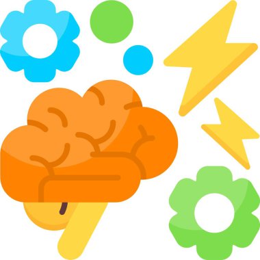 Beyin Fırtınası Web simgesi vektör illüstrasyonu