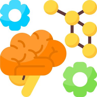 Sinirsel Ağ web simgesi vektör illüstrasyonu