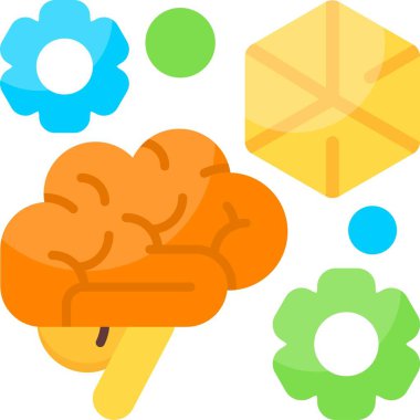 Soyut Düşünen Ağ ikonu vektör çizimi