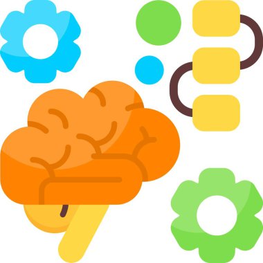 Mantıksal İşleme Ağı Simgesi Vektör İllüstrasyonu