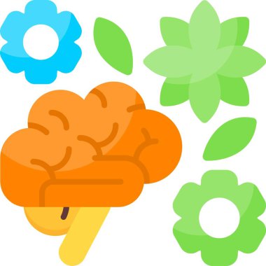 Meditasyon Beyin Ağı vektör çizimi