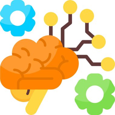 Beyin Devresi Web simgesi vektör illüstrasyonu