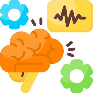 Beyin Tarama Web simgesi vektör illüstrasyonu