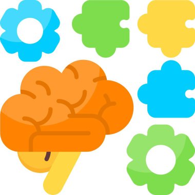 Beyin Bulmacası Web simgesi vektör çizimi