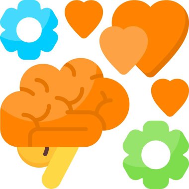 Duygusal Zeka web simgesi vektör illüstrasyonu