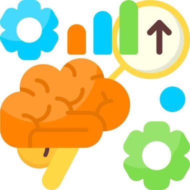 Beyin Performans İzleme Web simgesi vektör çizimi