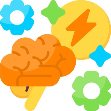 Beyin Enerjisi Ağ ikonu vektör çizimi