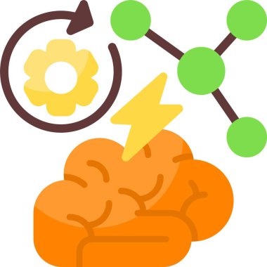 Beyin Ağı ikon vektör illüstrasyonunu yeniden kablola