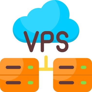 VPS Web simgesi vektör illüstrasyonuna ev sahipliği yapıyor