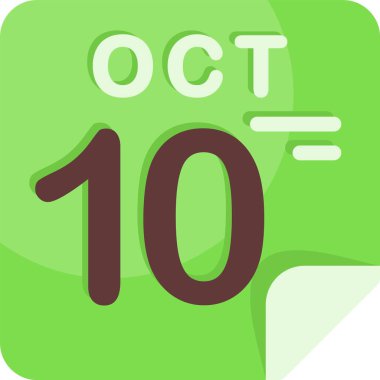 10 Ekim Web simgesi vektör illüstrasyonu