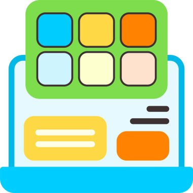 Renk Palleti web simgesi vektör illüstrasyonu