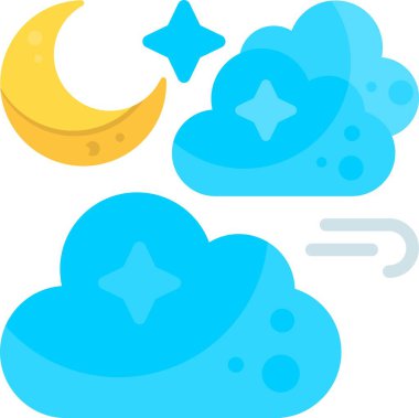 gece hava ikonu seti, izometrik biçim