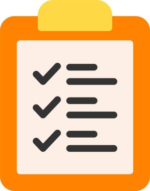 Kontrol listesi simgesi basit düz illüstrasyon