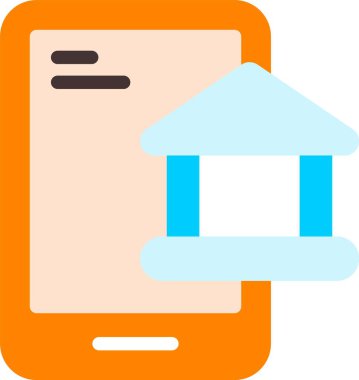 mobil bankacılık web simgesi vektör çizimi