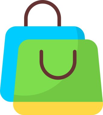 Alışveriş çantası web simgesi vektör illüstrasyonu