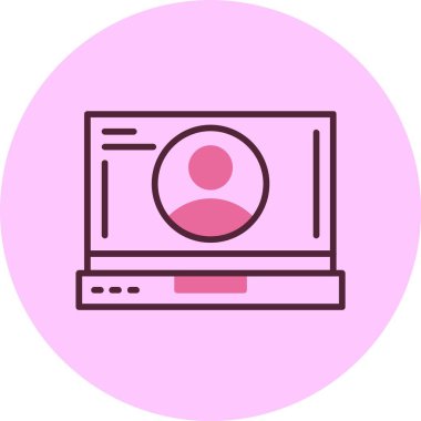 profil web simgesi vektör çizimi