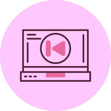 Geriye doğru ağ simgesi vektör illüstrasyonunu atla