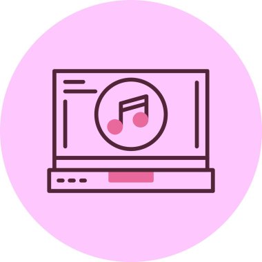 müzik web simgesi vektör illüstrasyonu