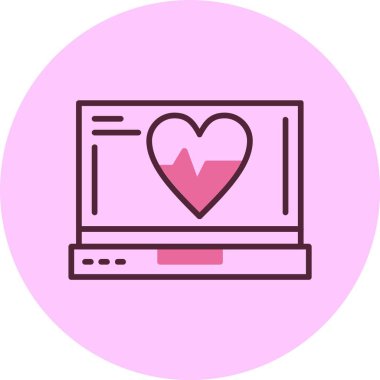 Kalp atışı web simgesi vektör illüstrasyonu