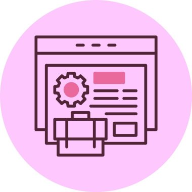 Portföy simgesi, vektör basit illüstrasyon 