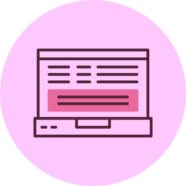 Laptop simgesi, vektör basit illüstrasyon 